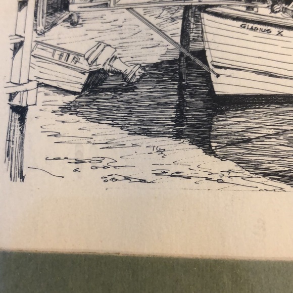 Goff Prints Framed and Matted Boat, Lobster Waterfront Scene - Picture 6 of 11